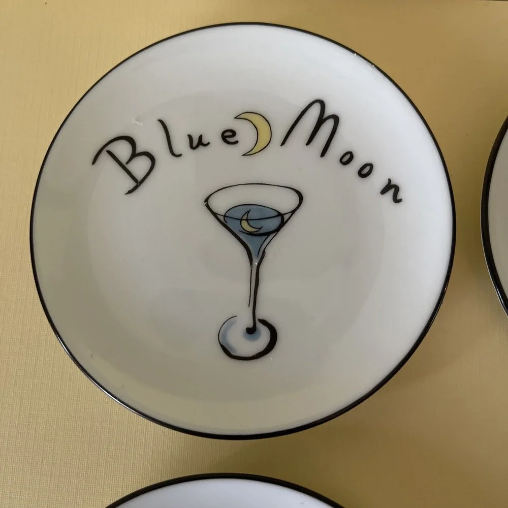 Pottery Barn Plates Petite Appetizer Dessert‎ Cocktail Barware Martini Cosmo
